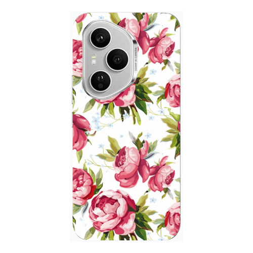 Honor Magic 400 Pro Pink Roses Transparent Silicone TPU Θήκη